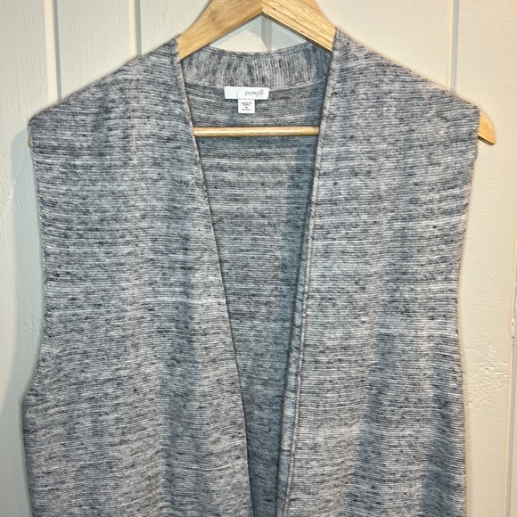 J. Jill Gray Sleeveless Cardigan Open Sweater Vest - Picture 3 of 8